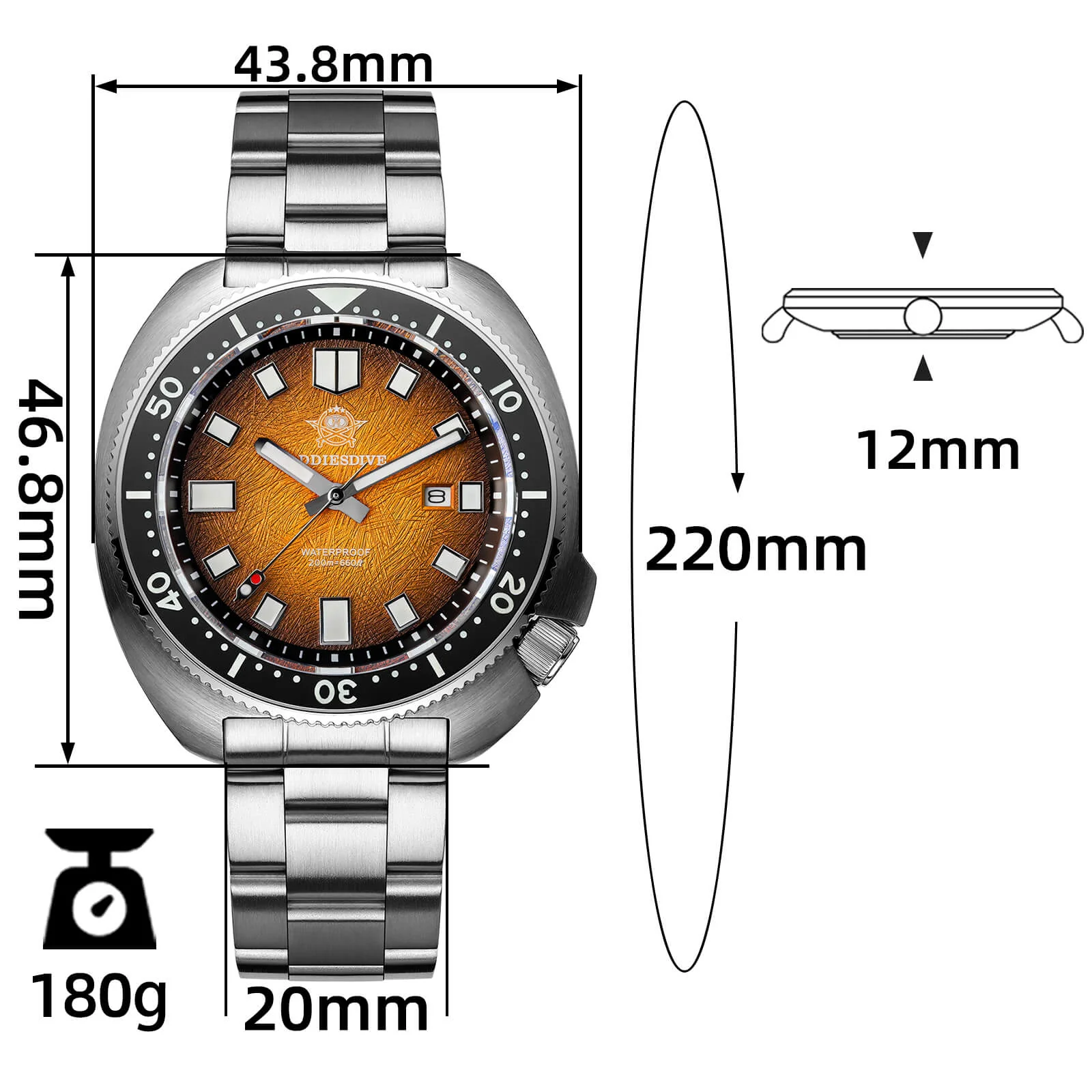 🔥Summer Sale🔥Addiesdive Turtle Quartz Diver Men Watch Sapphire Crystal AD2511 - Image 7
